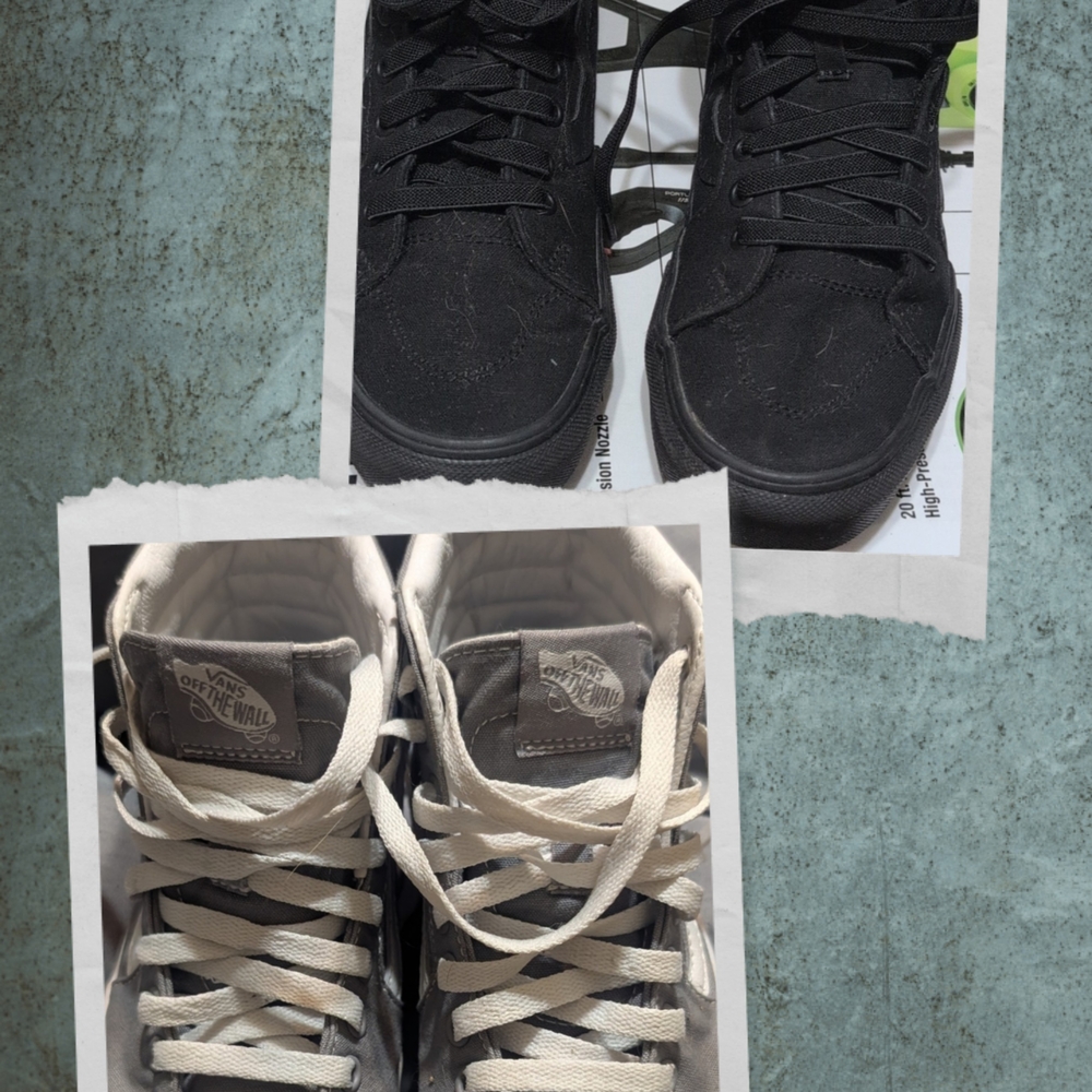 Vans Black and Grey/ White High-Tops